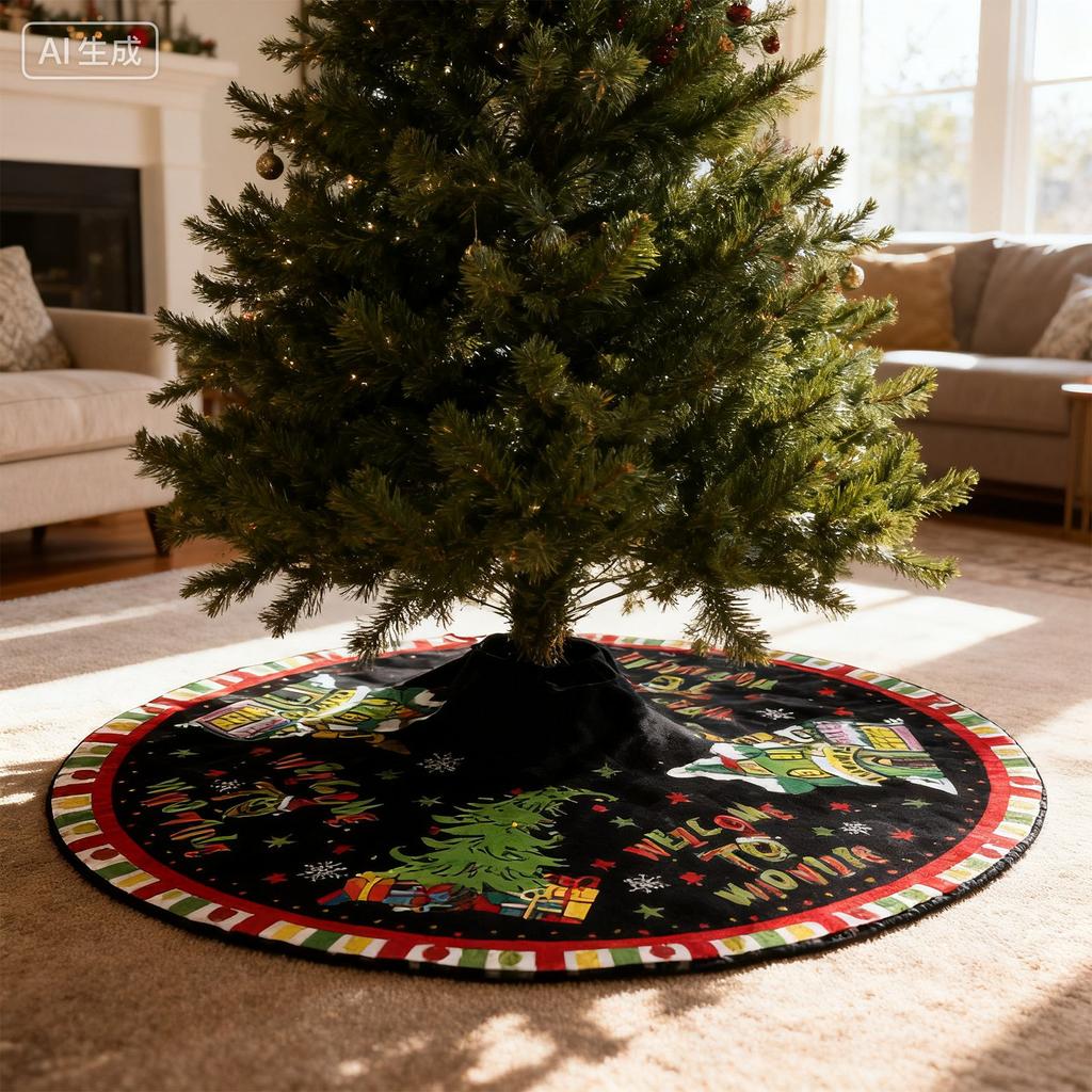 Christmas Tree Dress, Christmas Tree Bottom Decoration Dress, Snowflake Little Dwarf Short Plush Hotel Shopping Mall Tree Bottom Decoration Dress.