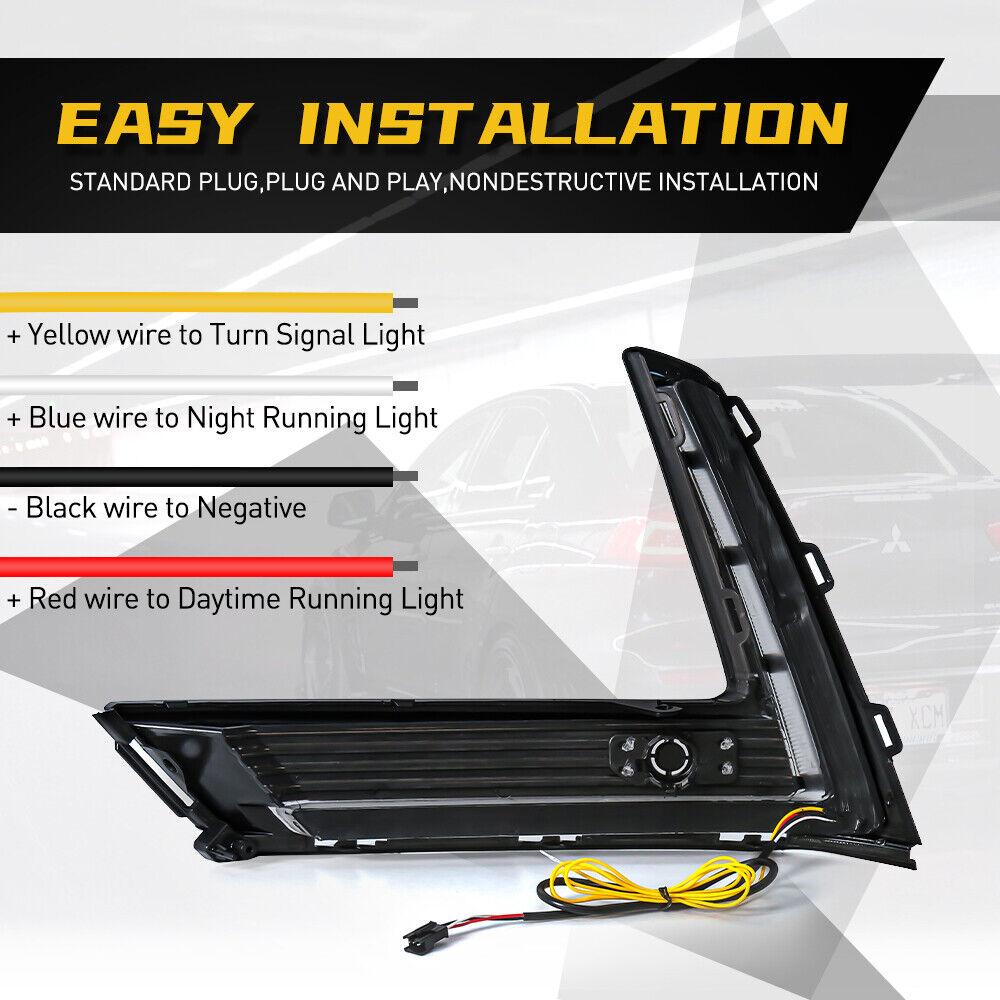 For 2023-2025 Honda CR-V LED DRL Fog Light Kit W/ Turn Signal Daytime Lamp 2pcs