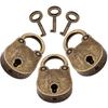 1/3PCs Locks Metal Old Retro Mini Padlock Small Luggage Box Key Lock Bronze Color Home Usage Hardware Decorations