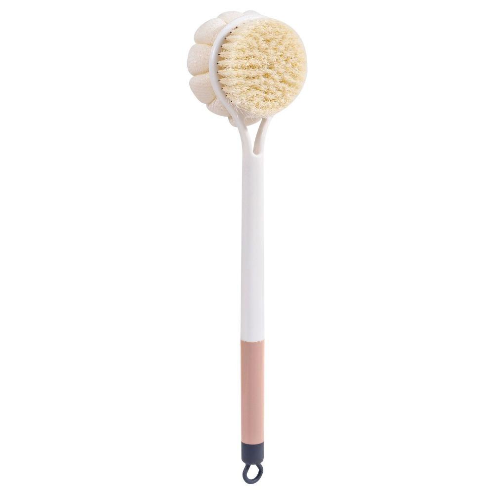 Double-sided Bath Brush Long Handle Shower Brush Body Exfoliating Massage Brush Back Scrubber Bathing Tools Bathroom Supplies