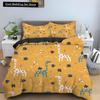 Cartoon Giraffe King Queen Duvet Cover Kids Girls Boys Animal Bedding Set Wildlife Quilt Cover 2/3pcs Polyester Comforter Cover