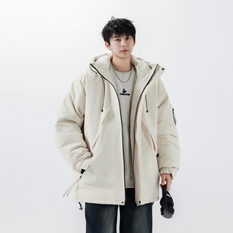 Autumn and Winter Fashionable Thickened Hooded Down Jacket Youth White Duck Down Warm Casual Jacket Trendy