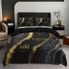 3Pcs Quicksand Texture Letter Duvet Cover Set, 1 Duvet Cover With 2 Pillowcases No Filler, High-Definition Print Home Room Decor