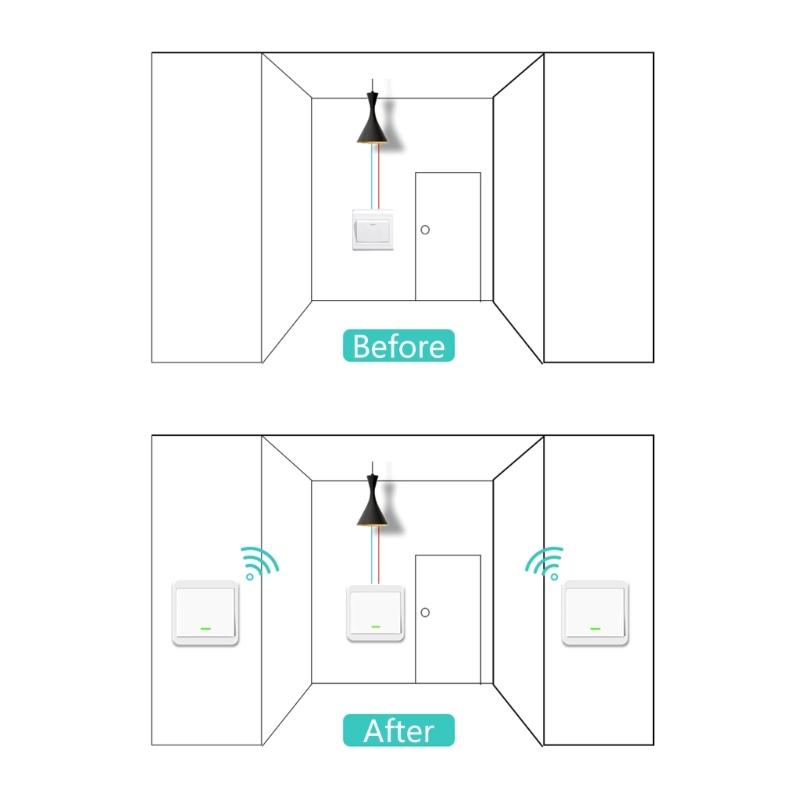 Wireless Remote Control Switch Wall Panel Transmitter Wireless 433mhz Light Switch for Homes Living-Room Bedroom