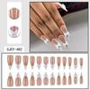 24 Stuks Franse Witte Strik Tip Press-On Nagels Vrouwen Lange Puntige Acryl Nagels Kunst Zoete Edgy Stijl
