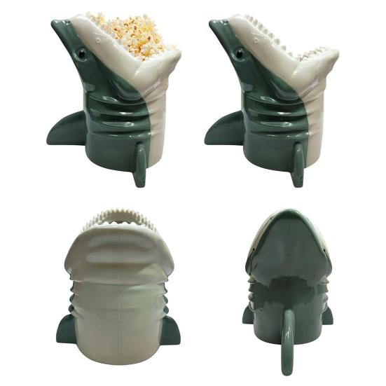 Yousheng Shark-Head Popcorn Bucket Food-Grade Silicone Bowl Heat-Resistant Easy To Clean Family Movie Night Snack Bowl