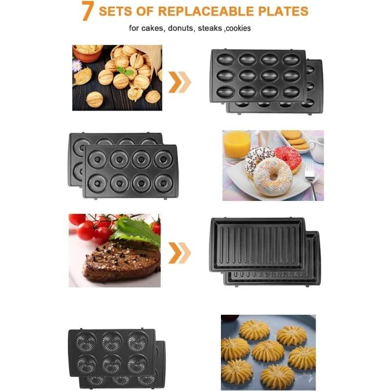 Best Selling Mini Home Breakfast Maker - Non-Stick Waffle Maker, Multi-Function for Waffles, Sandwiches & More, Compact & Easy to Clean