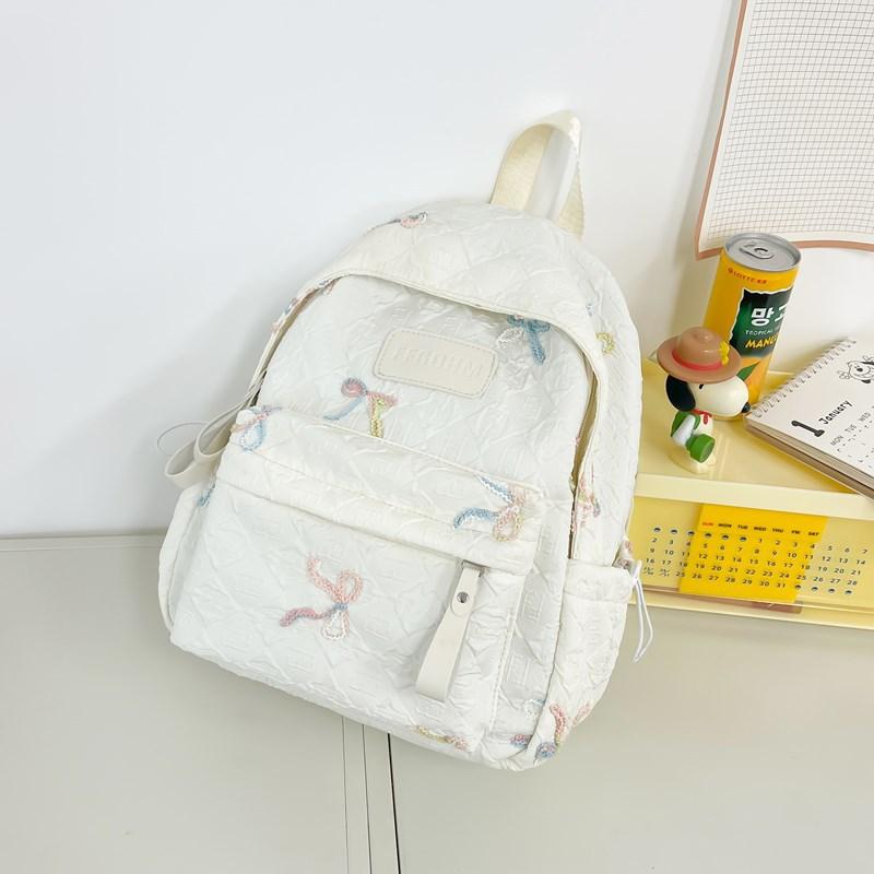 New high-value, fresh and sweet candy-colored bow backpack, lightweight backpack for junior high school students
