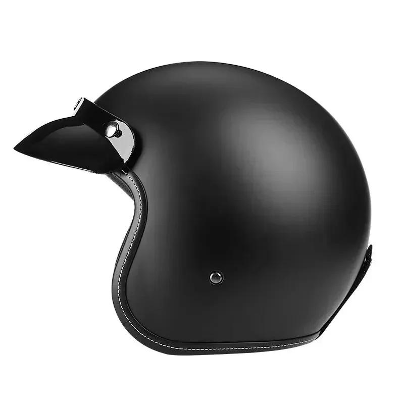 High Quality Motorcycle Helmet  Open Face 3/4 Vintage Helmets Retro Motor Cafe Racer Chopper Capacete Casco Moto DOT Approved