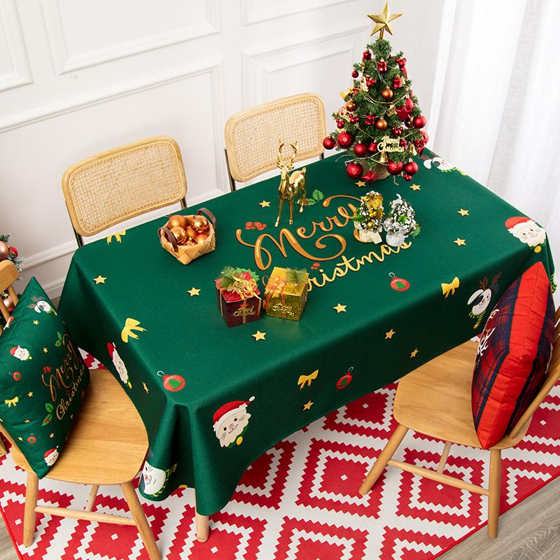 Year 'S Day Santa Claus Tablecloth Restaurant Decoration Tablecloth Waterproof And Antifouling Lattice Coffee Table Cloth
