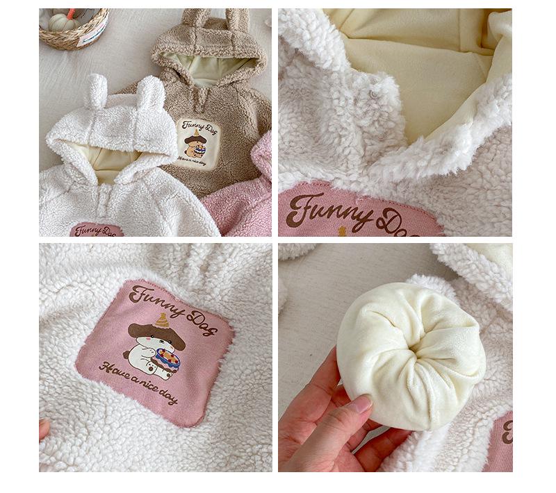 Children's 2025 Winter Hooded Fur Sweater: Cute Girls' Korean Style Thick Pullover with Patch Applique.