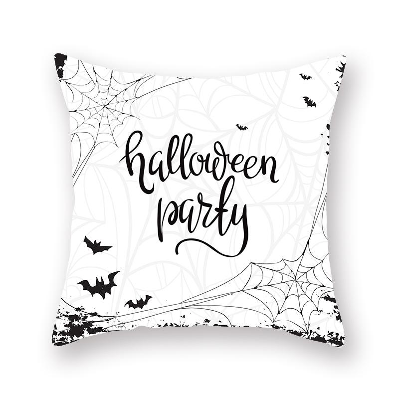 Halloween Pillow Cover Cartoon Skull New Short Velvet Cushion Cover Sofa Cushion