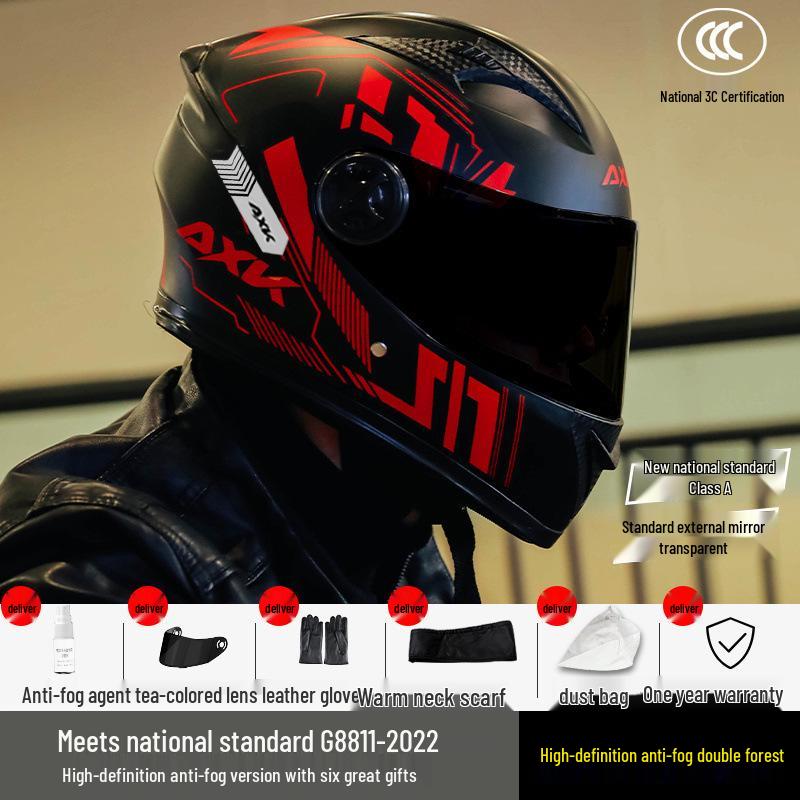 Certified Electric Motorcycle Helmet - Unisex Full Face, All-Season, Winter Warm, Safety Helmet