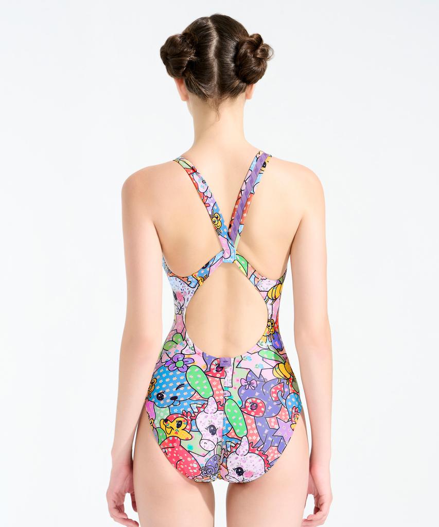 Hugeu 723 Animal Collage Low Cut V-Back Wra2711