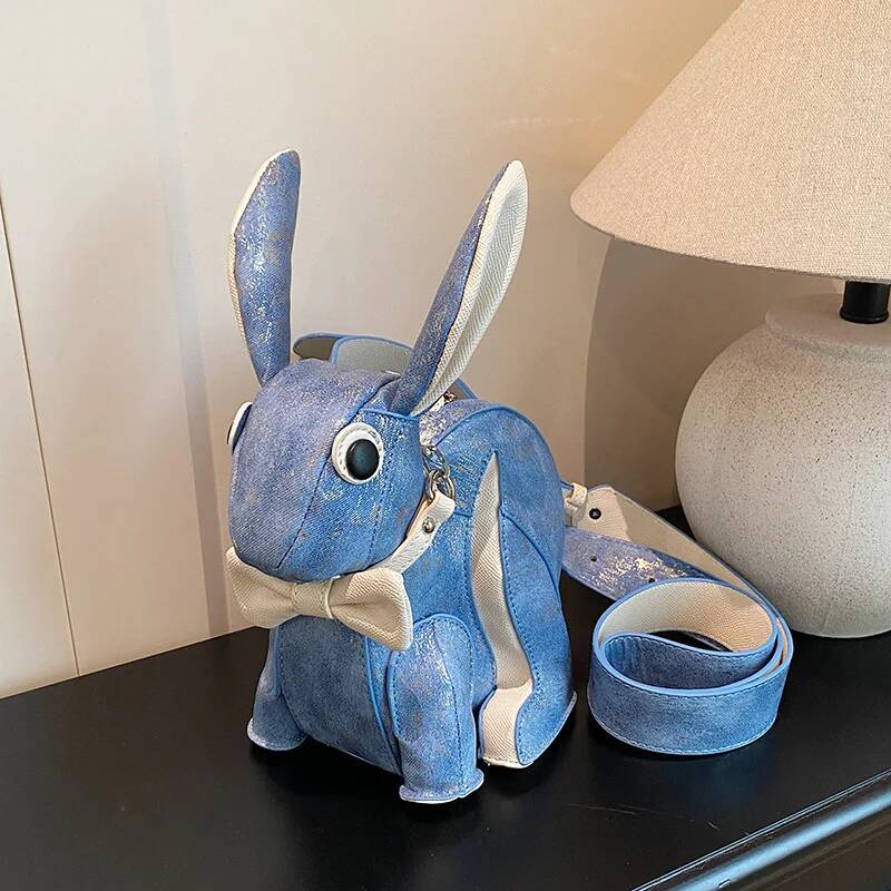 Funny animal shoulder bag for women Cute rabbit shape crossbody bag for girls trend versatile shoulder bag women bag
