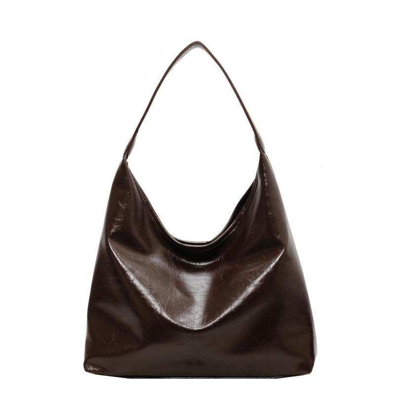 New Casual Soft Leather Big Bag Texture Commuting Simple Shoulder Armpit Bag Going Out Versatile Tote Women's Bag