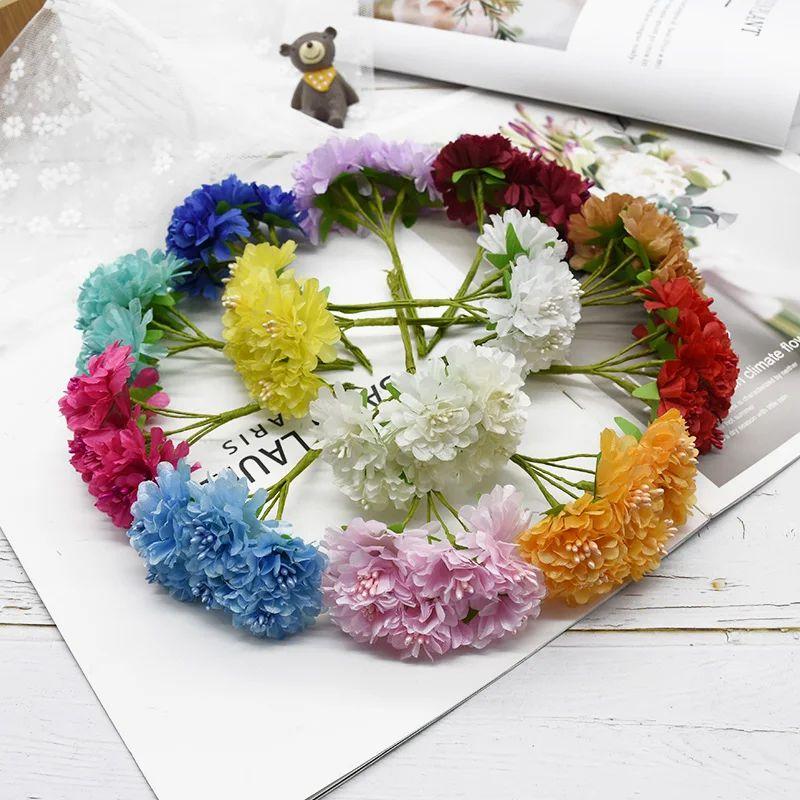 Silk Carnation Artificial Flower Christmas Home Outdoor UV protection garden Wedding Holiday Party Decoration Diy gift Candy Box