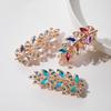 Beauty Women Fashion Hair Clip Creative Leaf Crystal Alloy Rhinestone Barrette Hairpin Headband Korean Hair Accessories