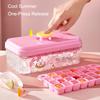 Push-Release Ice Cube Tray With Cartoon-Design, Includes Ice Scoop & Stackable Storage Bin With Lid, Easy To Fill & Release
