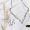 Sparkling Zirconia Jewelry Set Fashionable Zircon Stone Necklace and Earrings Stylish Fade Resistant Women Accessory