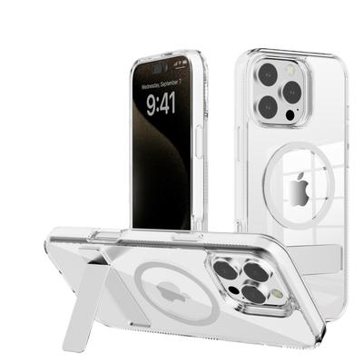 Applicable To IPhone16pro One-shaped Bracket Magnetic Suction Mobile Phone Case Apple 15/14 Simple Anti-fall Protection Case