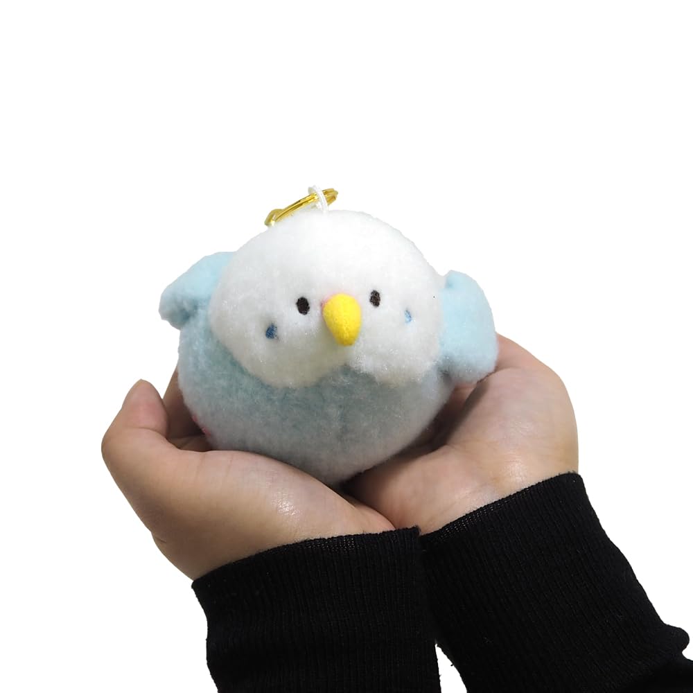 Sun Lemon Powabiyori Parakeet 11 x x Bag Cute Keychain, BL, 9.5 15cm, Charm, Keychain, Wool-Like Fabric, Bird, Soothing, P-1853