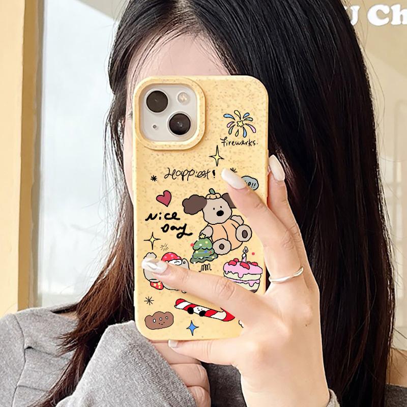 

Чехол для телефона iPhone 16 15 14 13 12 11 Pro Max iPhone 11 13 16 15 14 12 X XS XR 6 7 8 SE iPhone 6 7 8 Plus Разлагаемый чехол из пшеничной соломы iPhone 15 Plus жёлтый