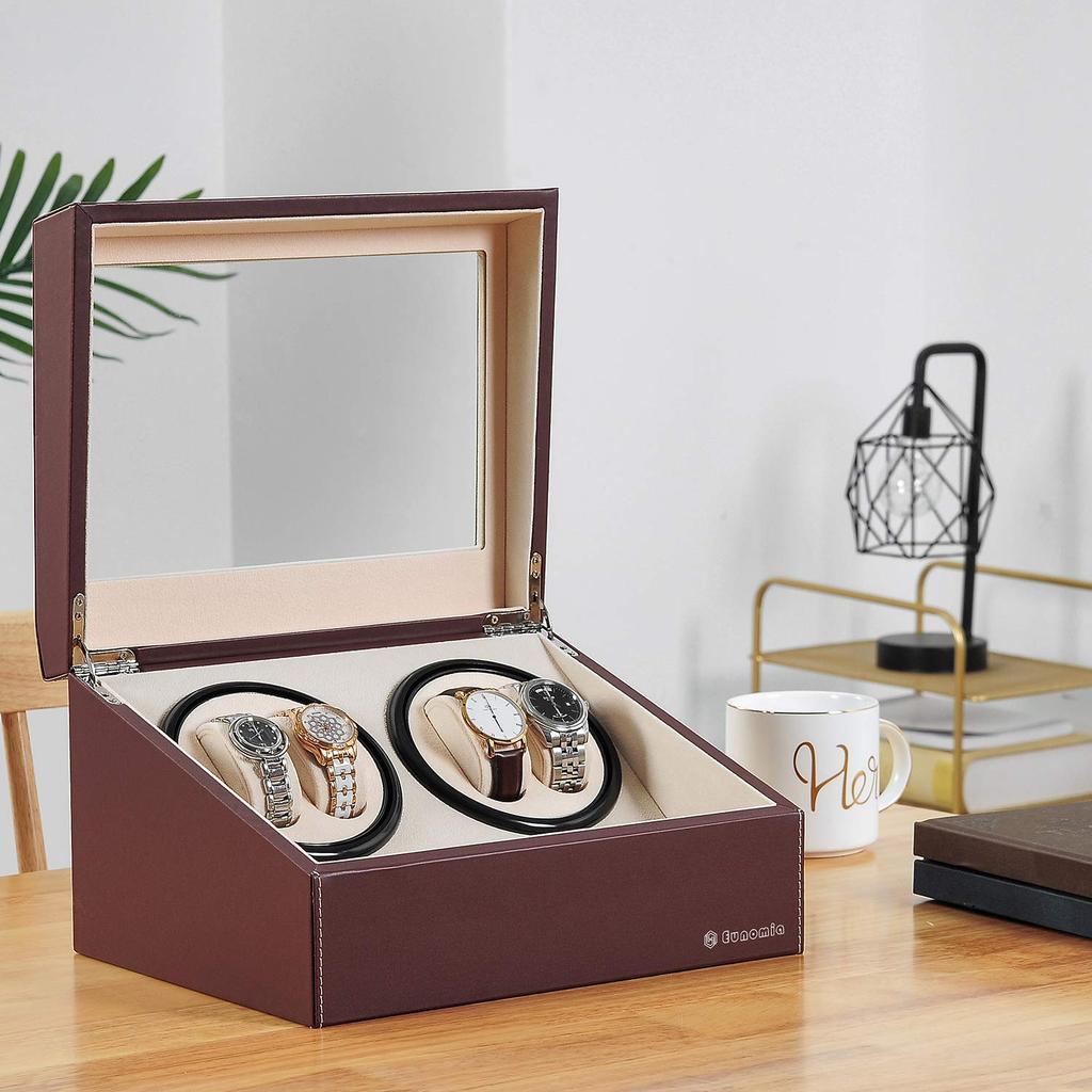 Watch Winder Capacity Automatic Made In Japan with Mabuchi Luxury Watch Winder with Storage Compatible with and 2023 Upgrade (4-Watch + 6-Watch