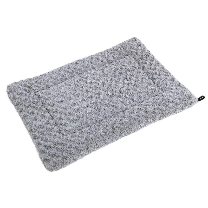 

Washable Double Sided Pet Bed Dog Crate Pad Mat Plush Puppy Cats Pillows for Medium Dogs Soft Fluffy Dog Carpet, Suit For Winter S 60X40CM серый