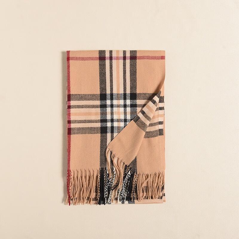 Fumede Women s Imitation Cashmere Plaid Scarf
