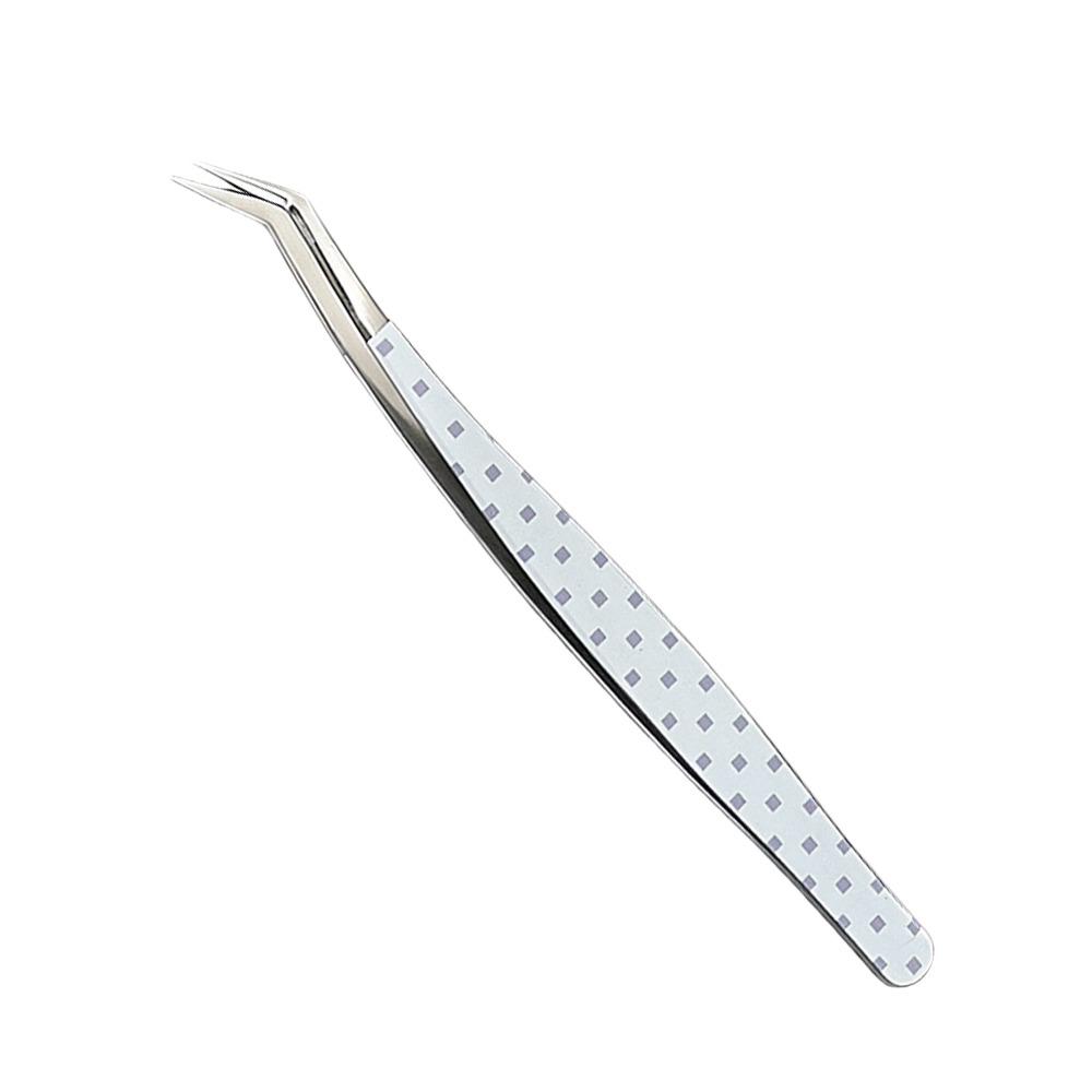 Metal Curved Stickers Tweezers Anti-static Cartoon Lashes Extension Tweezer High Precision False Eyelash Tweezers