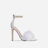 Feather Pointed Chain Decoration Skinny Heel Sandals Super High Heel Women's Shoes