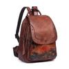 Vintage Embossed Large Capacity Women Backpack Genuine Leather Bag 2024 New Leisure Nature Soft Cowhide Travel Bags
