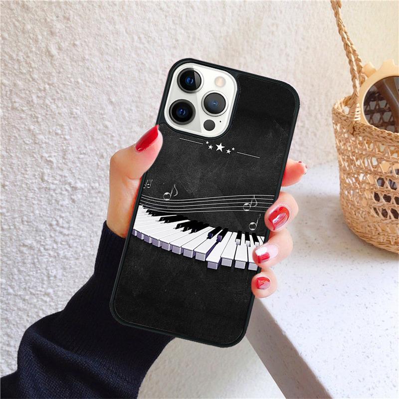 Musik Klaviertasten Handyhülle für iPhone 17 Air 16 Coque 15 14 12 13 PLUS 11 PRO MAX Rückseite Fundas Schale