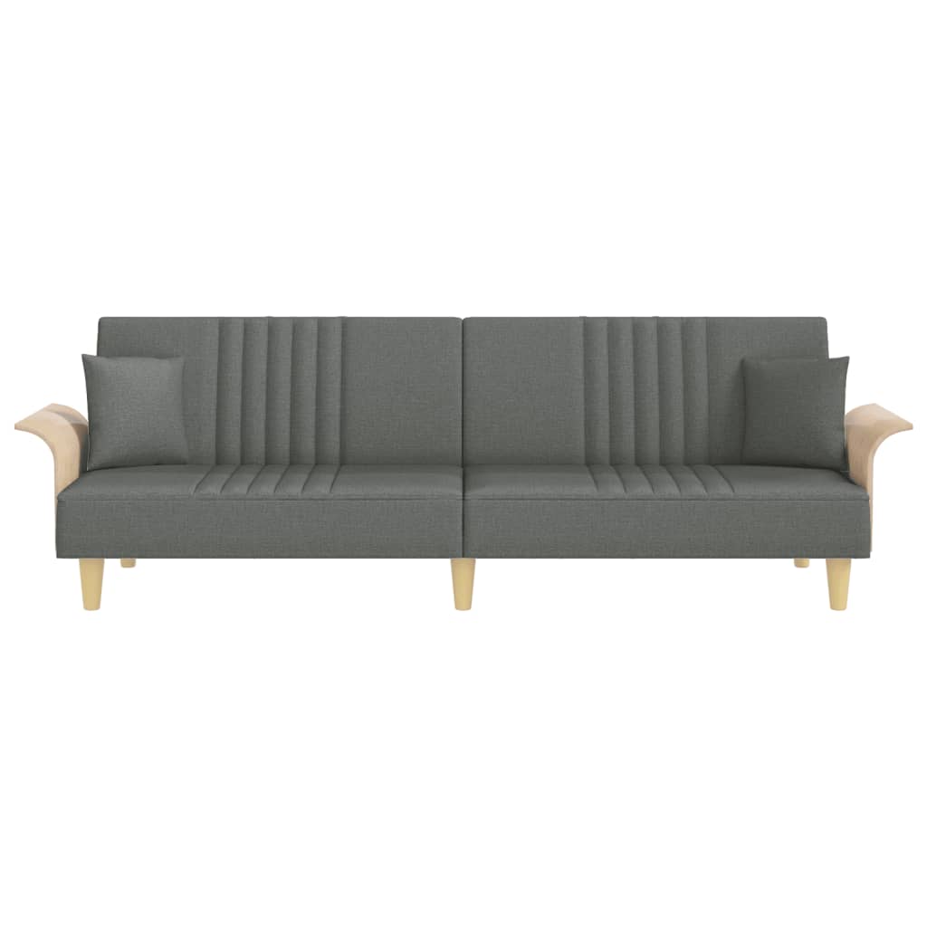 Dark Gray Fabric Sleeper Sofa with Armrests