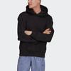 Adidas Originals Fleece Lined Warm Pullover Sweatshirt, Men Solid Color Sports Daily Tops Black H11377
