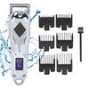 Professional Electric Hair Clipper LED Display Hair Trimmer Cutting Machine (Silver)