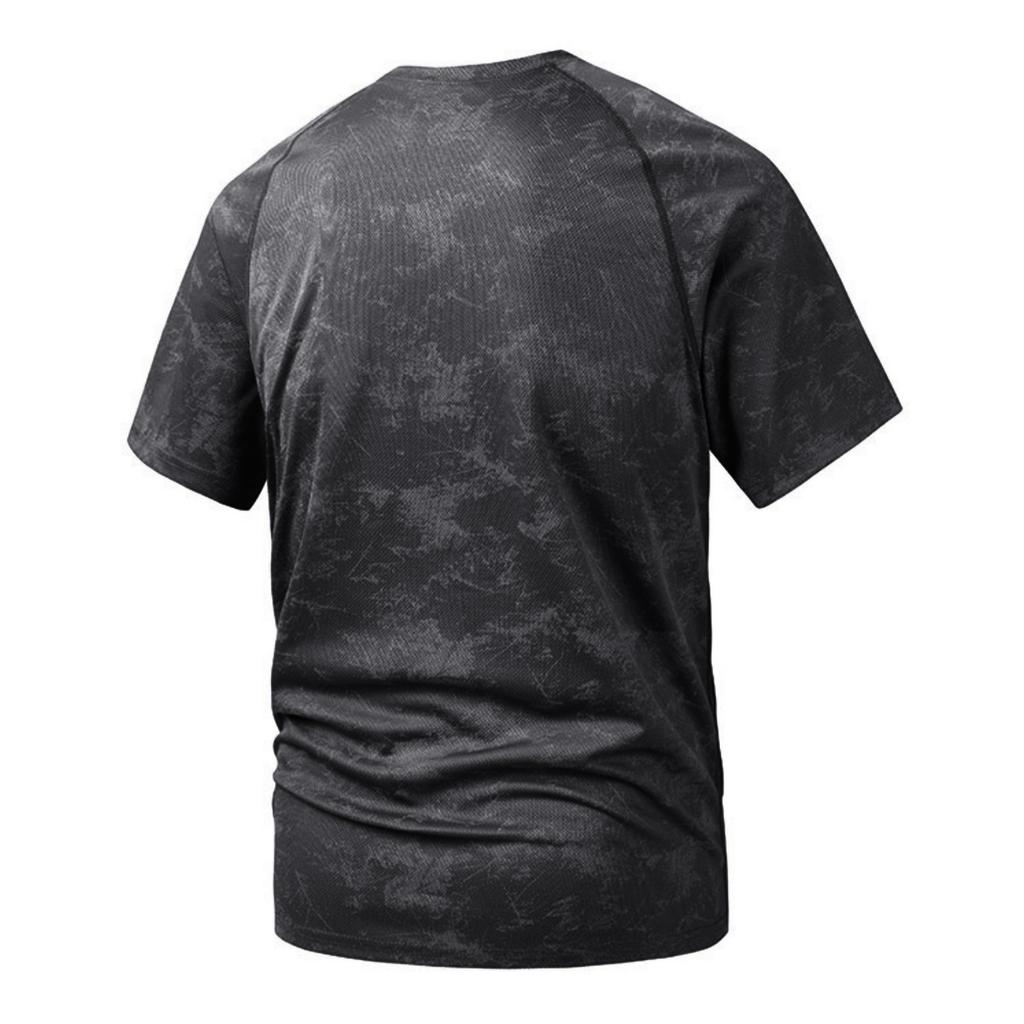 Men's Camouflage Print Lightweight Breathable Quick Dry Fitness Sports T Shirt Short Sleeve Top for Outdoor Training and Gym