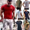 Luxurious Men Gym Bodybuilding Tank Top Muscle Short Sleeve Casual Tee Shirt