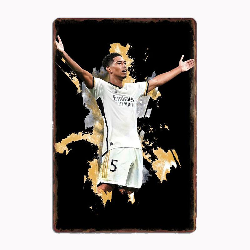 Jude Bellingham Football Sport Player Posters Metal Print Sign Poster Garage Room Cinema Living Custom Tin Vintage Home Decor