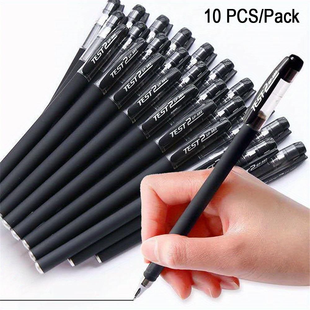 10pcs/lot Gel Pen Set Black Refill Gel Pens Bullet Tip 0.5mm School, Office Exam Supplies Stationery Kawaii Accessory Stationery black чёрный