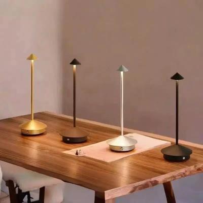 Cone Head Design LED Table Lamp Touch Control Dimming Bedside Ambient Light 3 Color Lights Portable Retro Desk Lamp