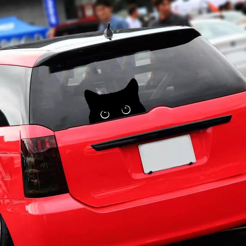 Vykukující KOČKA Kočka Černá kočka Samolepky na auto Samolepky na okna auta Samolepky na dekorace proti poškrábání Autodoplňky