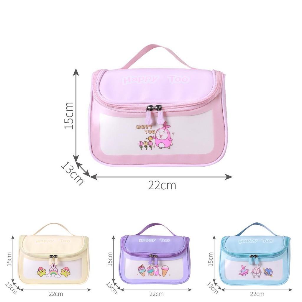 Latest Waiji Rabbit Waterproof Cosmetic Case Pvc Cartoony Travel Lovely Clear Wash Bag Bulk