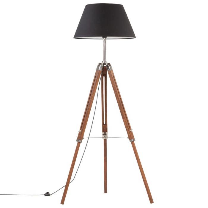 VidaXL Lampadaire à Trépied Marron Lampe sur Pied Lampe à Piédestal Salon Salle de Séjour Maison Intérieur Miel et Noir 141 288079