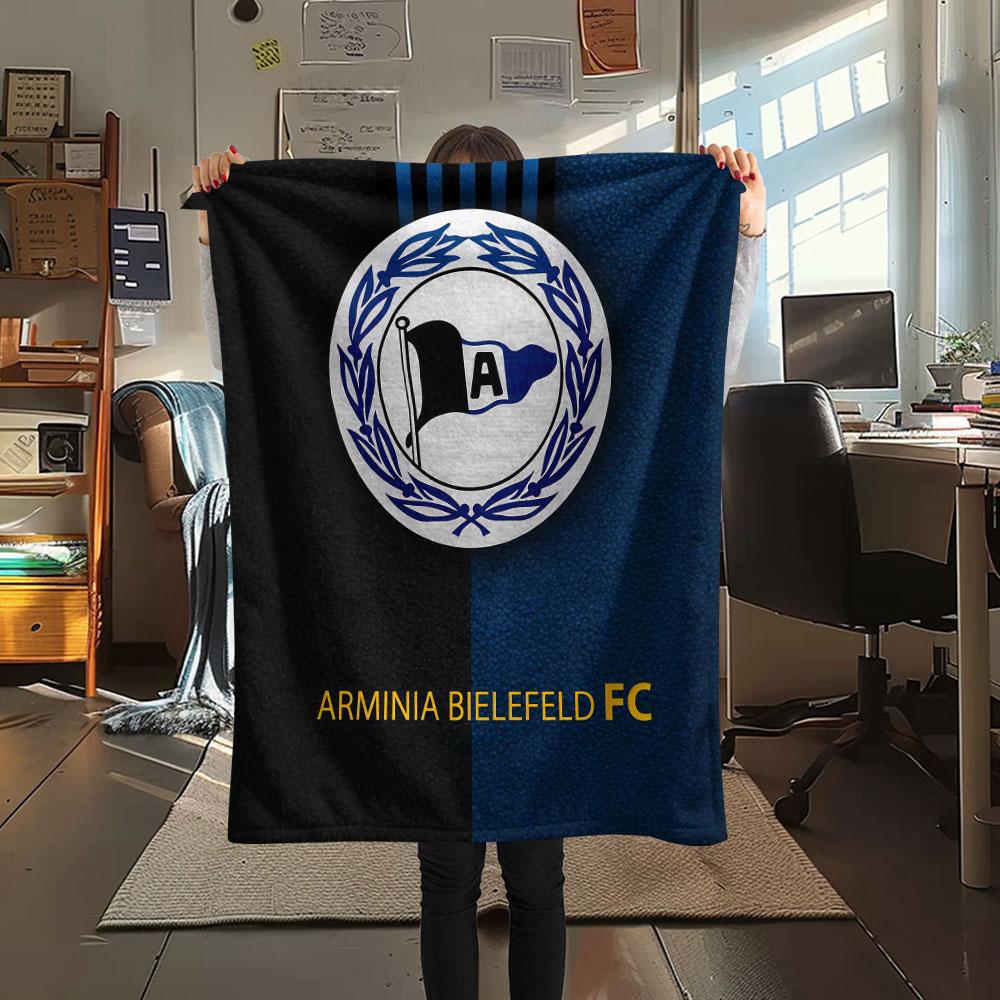 1PC DSC Arminia Bielefeld Patterned Flannel Blanket Suitable For All Seasons for Home Decor Warmth and Comfort Gifts Holiday Present