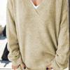 Top a Maglia da Donna Girocollo Pullover Capo Esterno Maglione Autunno e Inverno Maniche Lunghe Colore Unico Pullover Versatile e Sottile