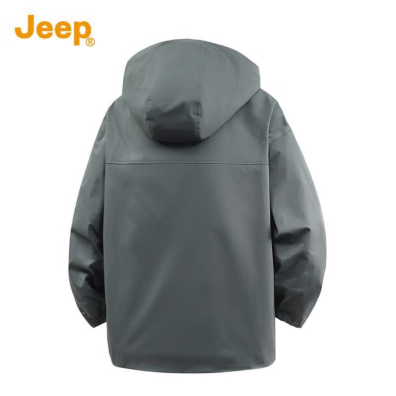 Jeep Men's Windproof Color-Block Hooded Jacket