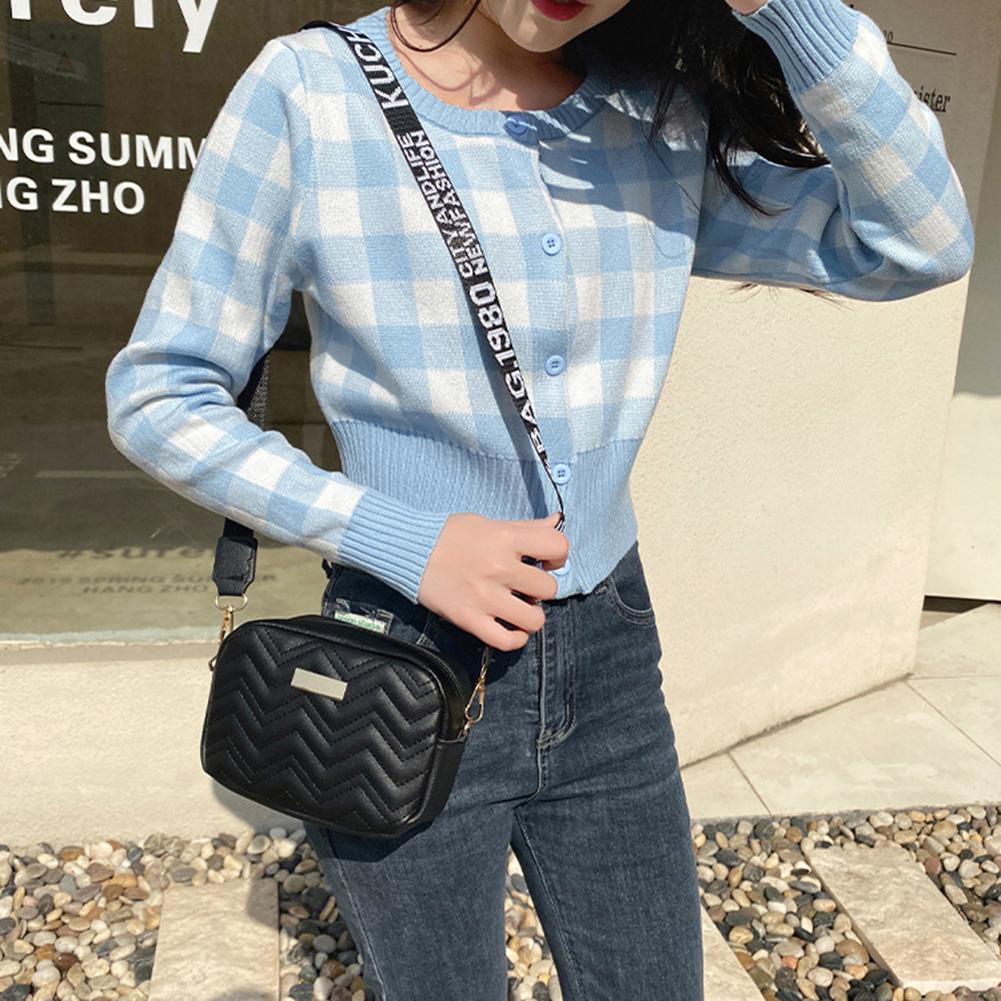 Fashion Women Shoulder Crossbody Bag Leather Casual Small Handbag (Black)