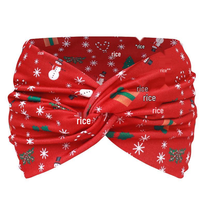 Extra breites Weihnachtskopfband: Weihnachtsmann, Baum, Schneeflocke, Lebkuchen-Designs